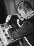 Naval Officer Checks the Radar