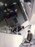 Office Scene with Large Angled Mirror