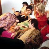 Retro Group Gathering  Swinging 60s  Party  Youth  Fun