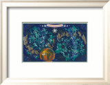 Air France: Celestial Map with Constellations and Zodiac  c1950