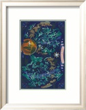 Air France: Celestial Map with Constellations and Zodiac  c1950