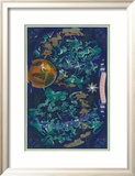 Air France: Celestial Map with Constellations and Zodiac  c1950