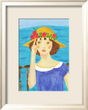 Girl with a Straw Hat Who Stands by the Sea