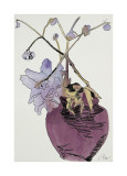 Flowers  c1974 (Purple Flowers in Maroon Vase)