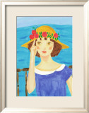 Girl with a Straw Hat Who Stands by the Sea