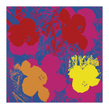 Flowers  c1970 (Red  Yellow  Orange on Blue)