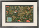 Air France: Flight Routes And Illustrated World Map  c1948
