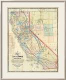 New Map of The State of California and Nevada Territory  c1863