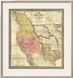 New Map of Texas  Oregon and California  c1846