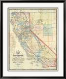 New Map of The State of California and Nevada Territory  c1863