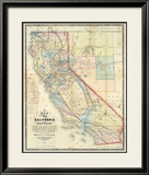 New Map of The State of California and Nevada Territory  c1863