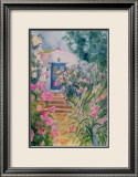 Door with Oleander and Geraniums