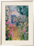 Door with Oleander and Geraniums