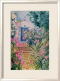 Door with Oleander and Geraniums