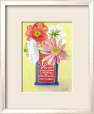 Flowers in a Red and Blue Can