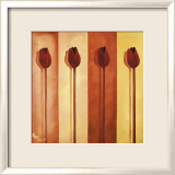 Four Red Tulips