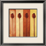 Four Red Tulips