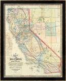 New Map of The State of California and Nevada Territory  c1863
