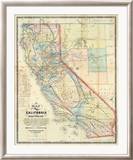 New Map of The State of California and Nevada Territory  c1863