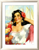 Senorita with Parrot