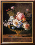 Fleurs dans un Vase de Porceleine Bleue  c1780