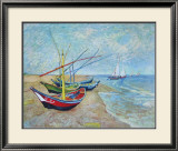 Fishing Boats on the Beach at Saints-Maries  c1888