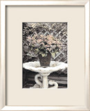 Vintage Flowers II  Still Life with Birdbath
