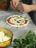 High Angle View of a Person Making Pizza