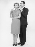 Couple Toasting Champagne in Studio