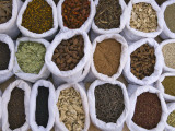 China  Silk Road  Xinjiang Province  Kashgar  Grains and Spices in Sacks at Local Market