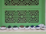 China  Silk Road  Xinjiang Province  Kashgar  Hat by the Green Window in Id Kah Mosque