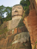 China  Sichuan Province  Leshan  Western Tourists Watch Leshan Giant Buddha from Cruise Ship