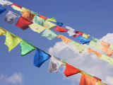 China  Western Sichuan Province  Praying Flags with Blue Sky