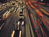 China  Beijing  Night View of Traffic on the Freeway
