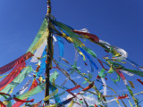 China  Qinghai Province  Nima Pile with Praying Flags on the Qinghai Plateau