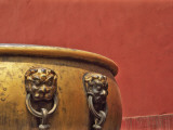 China  Beijing  Forbidden City  Giant Bronze Jar with Red Wall