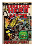 Marvel Comics Retro: Luke Cage  Hero for Hire Comic Book Cover 2  Smashing Wall (aged)