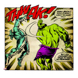 Marvel Comics Retro: The Incredible Hulk Comic Panel  Fighting  Thwak! (aged)