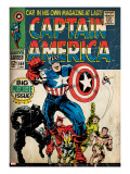 Marvel Comics Retro: Captain America Comic Book Cover 100  with Black Panther  Thor  Namor (aged)