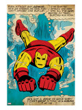 Marvel Comics Retro: The Invincible Iron Man Comic Panel  Swimming (aged)