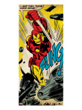 Marvel Comics Retro: The Invincible Iron Man Comic Panel  Fighting  Charging and Smashing (aged)