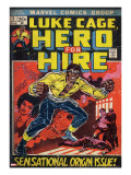 Marvel Comics Retro: Luke Cage  Hero for Hire Comic Book Cover 1  Origin (aged)