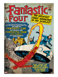 Marvel Comics Retro: Fantastic Four Family Comic Book Cover 3  Flying (aged)