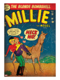 Marvel Comics Retro: Millie the Model Comic Book Cover 34  Getting on a Horse (aged)