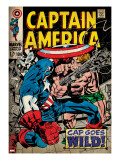 Marvel Comics Retro: Captain America Comic Book Cover 106  Cap Goes Wild (aged)