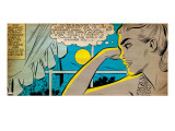 Marvel Comics Retro: Love Comic Panel  Alone at Window under Moonlight (aged)