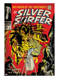 Marvel Comics Retro: Silver Surfer Comic Book Cover 3  Fighting Mephisto (aged)