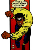 Marvel Comics Retro: Luke Cage  Hero for Hire Comic Panel  Charging (aged)