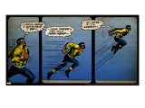 Marvel Comics Retro: Luke Cage  Hero for Hire Comic Panel  Running and Jumping (aged)