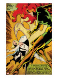 Marvel Comics Retro: X-Men Comic Panel  Phoenix  Emma Frost  Fighting (aged)